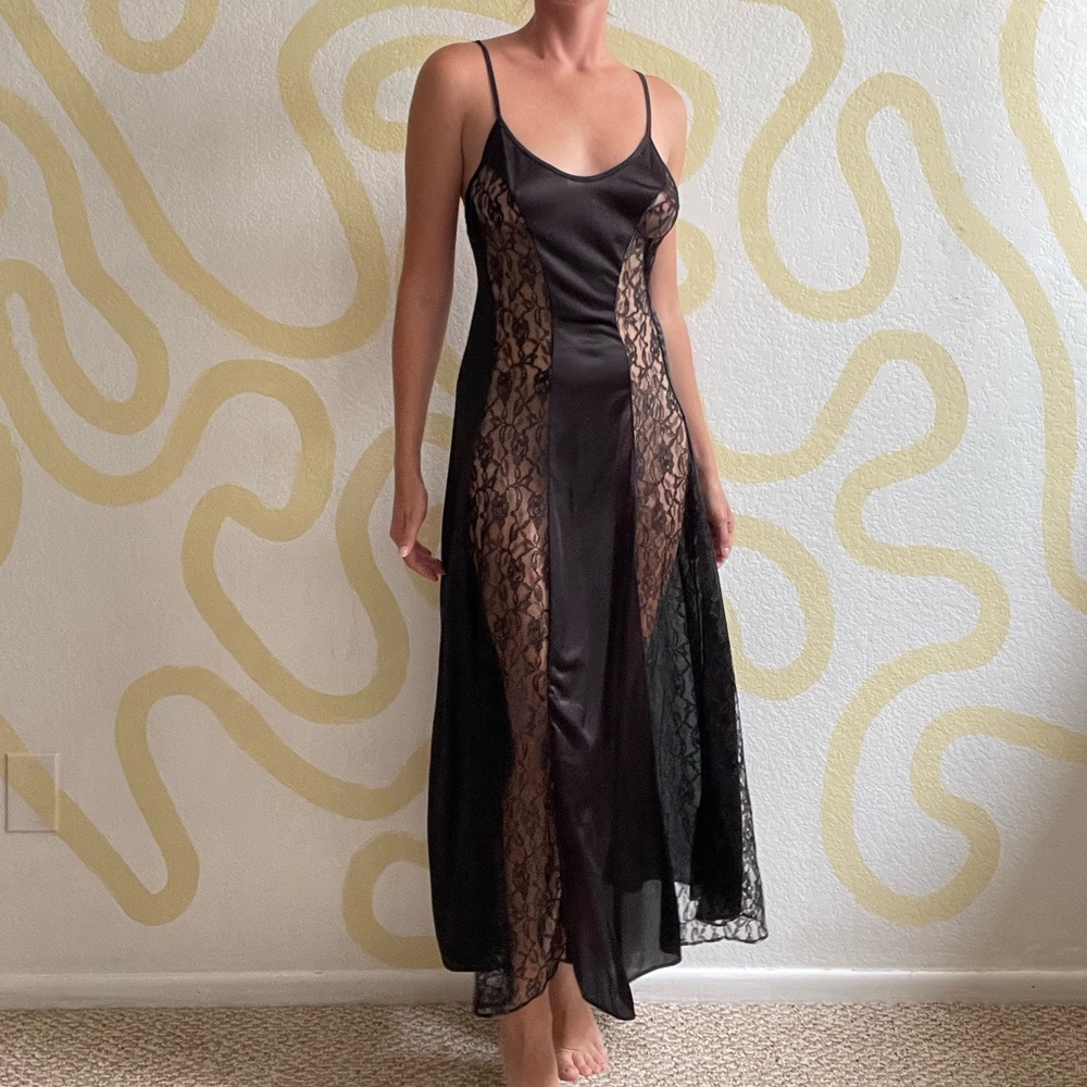 Black Lace Lingerie Gown